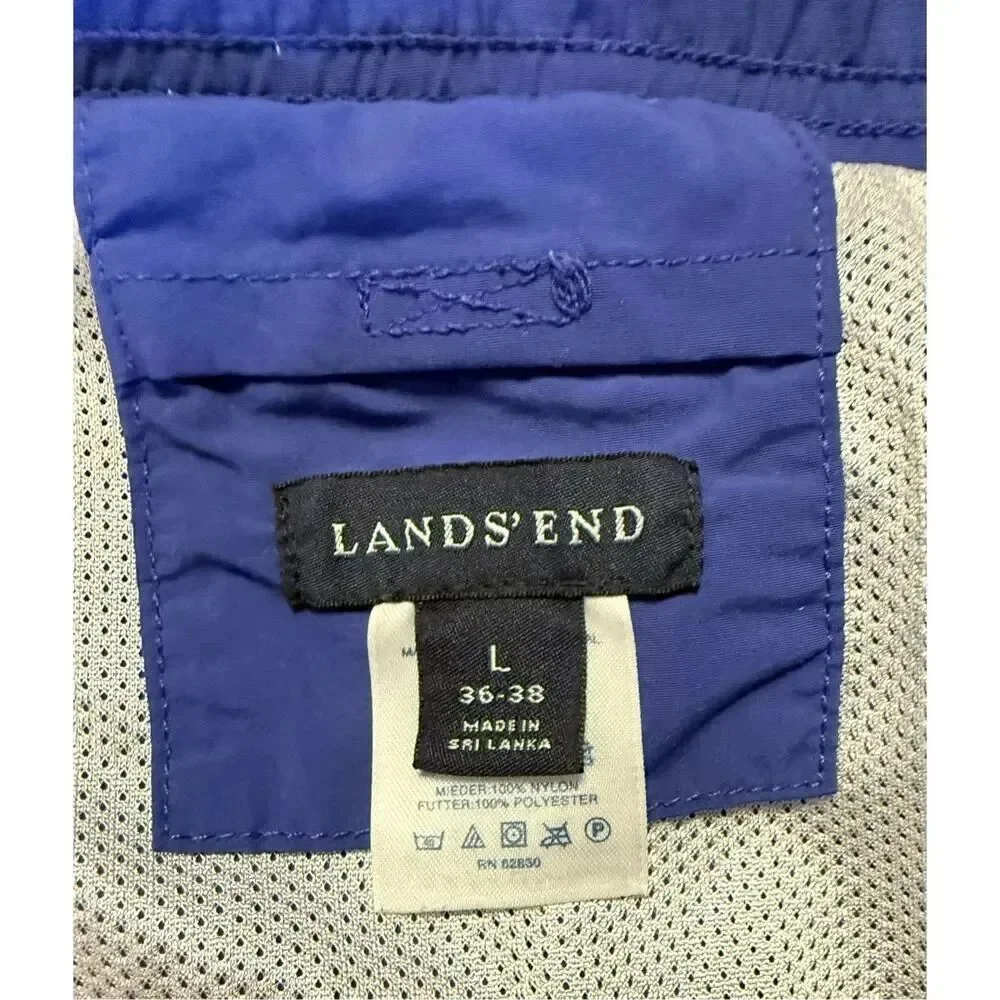Lands' End Men's Size Large 36/38 Swim Trunks Lined Blue Drawstring